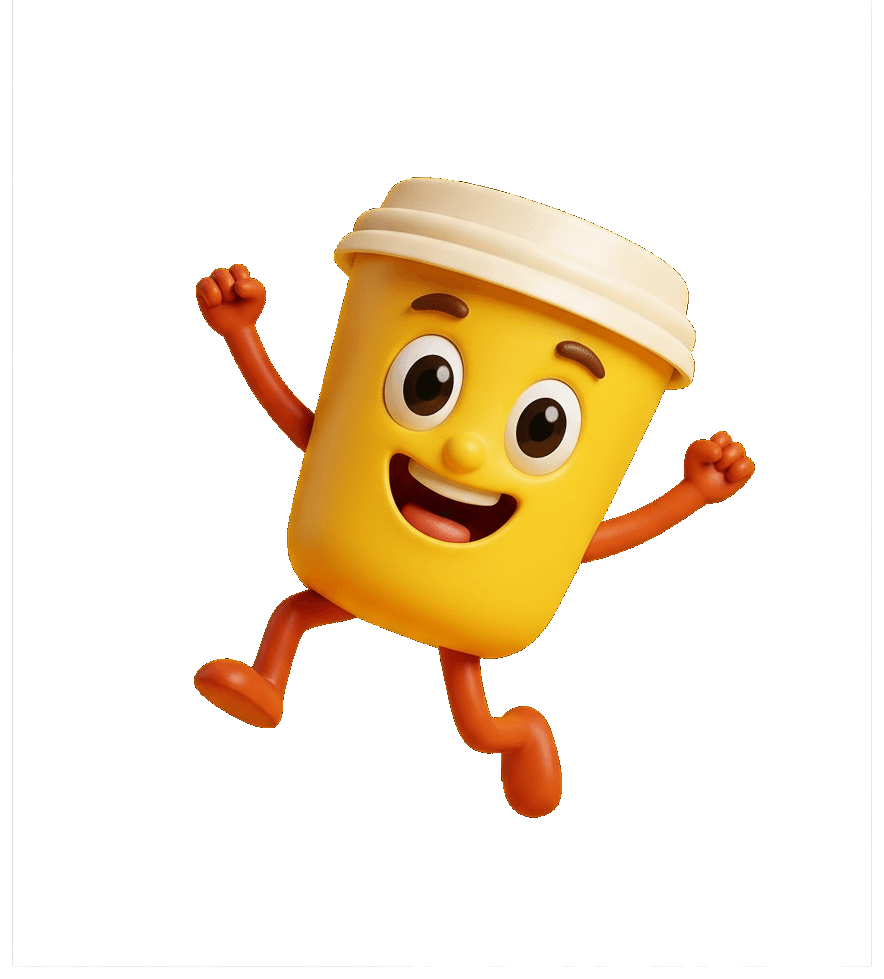 Sipjoy cup mascot